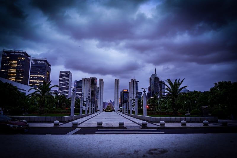 Century Square, dusk