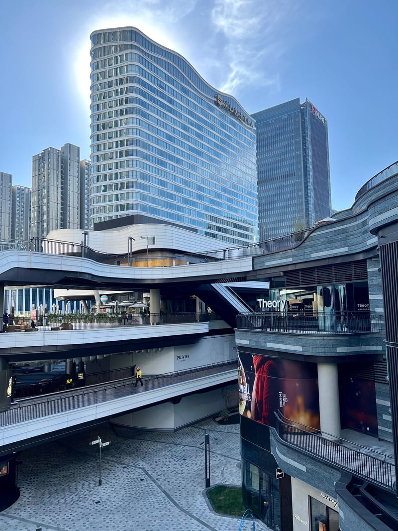 Qiantan Taikoo Li. No editing, beyond whatever the iPhone does.