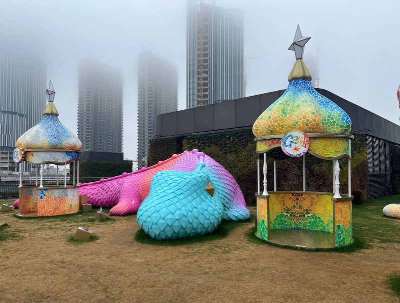 Gaudi popup; on the rooftop of Taikoo Li